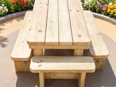 Oblong Table with Benches
